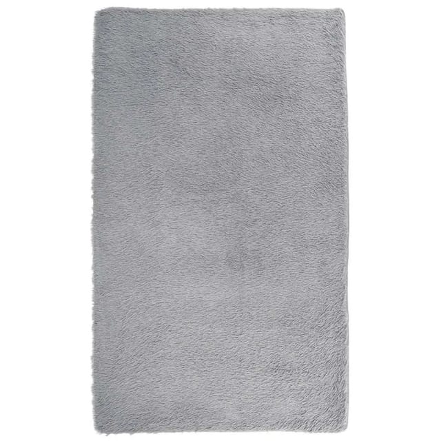 vidaXL Teppich Shaggy Hochflor NAVARRA Hellgrau 80x150 cm Polyester 4102818