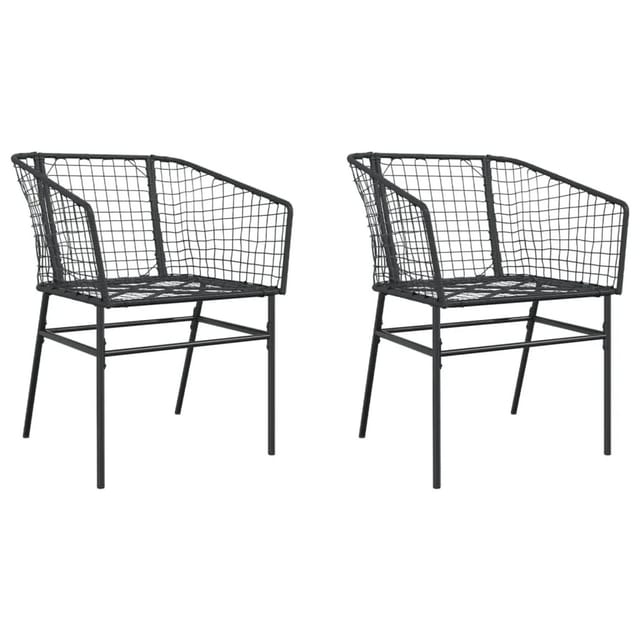 vidaXL Gartenstühle 2 Stk Schwarz Poly Rattan 369098