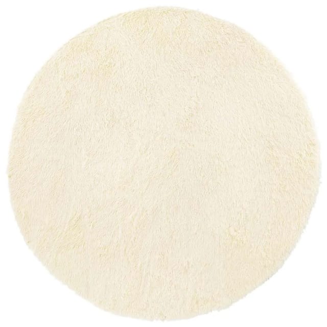 vidaXL Teppich Shaggy Hochflor NAVARRA Creme 120x120 cm Polyester 4102903