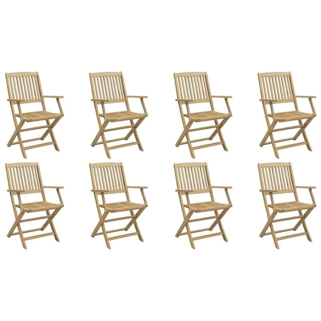 vidaXL Gartenstühle 8 Stk Klappbar 54,5x58x90 cm Massivholz Akazie 3214231