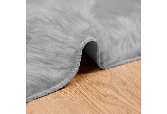 vidaXL Kunstschaffell Teppich Tafalla Grau 80 x 250 cm Polyester 42021524
