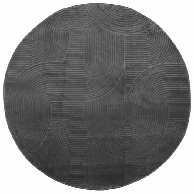 vidaXL Teppich IZA Kurzflor Skandi-Stil Anthrazit Ø 200 cm 375437