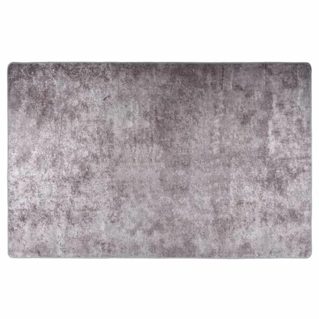 vidaXL Teppich Waschbar 80x150 cm Grau Rutschfest 337958