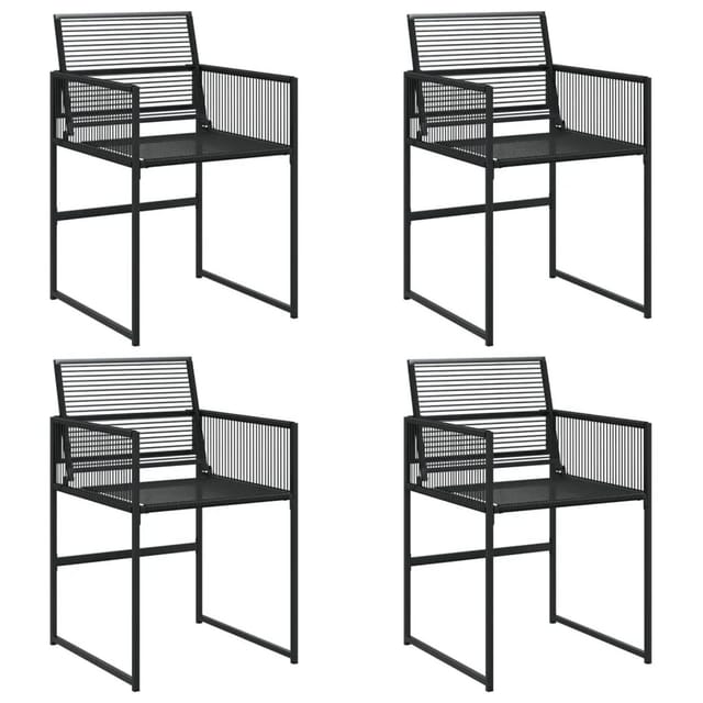 vidaXL Gartenstühle 4 Stk Schwarz Poly Rattan 4008578