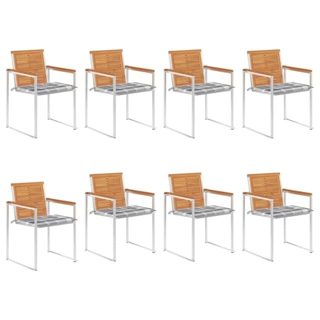vidaXL Gartenstühle 8 Stk mit Kissen Massivholz Akazie 3078538