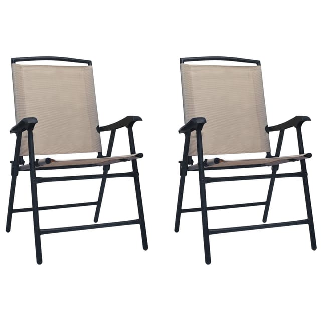 vidaXL Klappbare Gartenstühle 2 Stk Textilene Taupe 47925