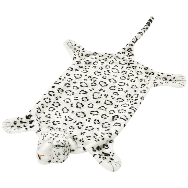 vidaXL Plüsch Leopardenfell Teppich 139 cm Weiß 80171