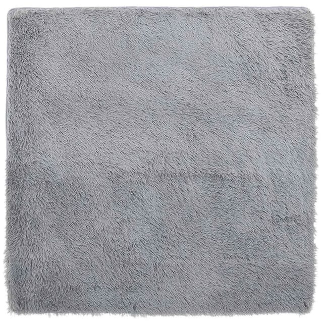 vidaXL Teppich Shaggy Hochflor NAVARRA Hellgrau 160x160 cm Polyester 4102874