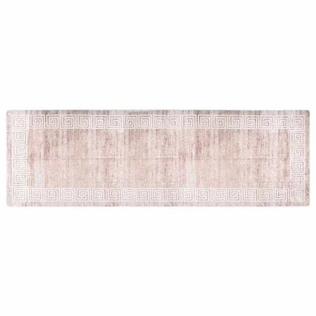 vidaXL Teppich Waschbar 80x300 cm Beige Rutschfest 337941