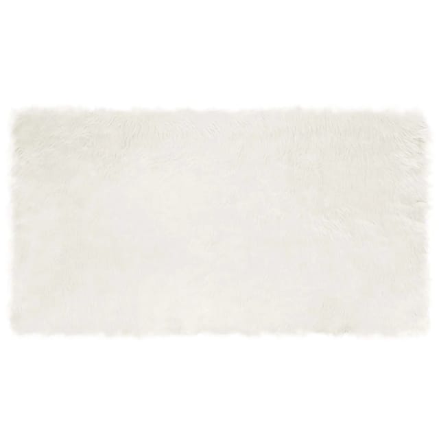 vidaXL Kunstschaffell Teppich Tafalla Weiß 60 x 110 cm Polyester 42021455