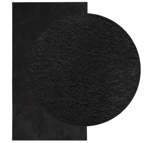 vidaXL Teppich HUARTE Kurzflor Weich und Waschbar Schwarz 60x110 cm 375108