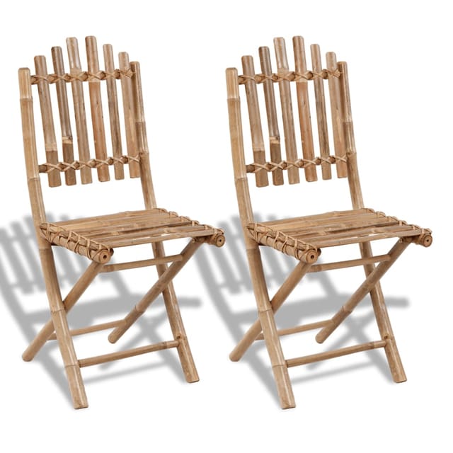 vidaXL Gartenstühle 2 Stk Klappbar Bambus 41498