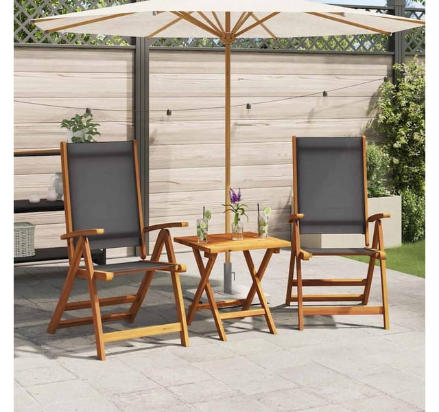 vidaXL Gartenstühle 2 Stk Klappbar Massivholz Akazie und Textilene 41747