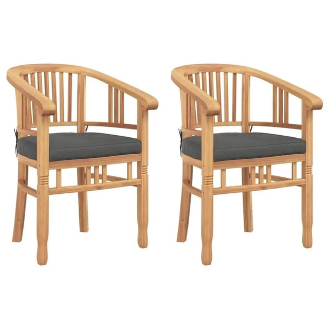 vidaXL Gartenstühle 2 Stk Braun 63 x 58 x 89 cm Teak-Massivholz 42008385