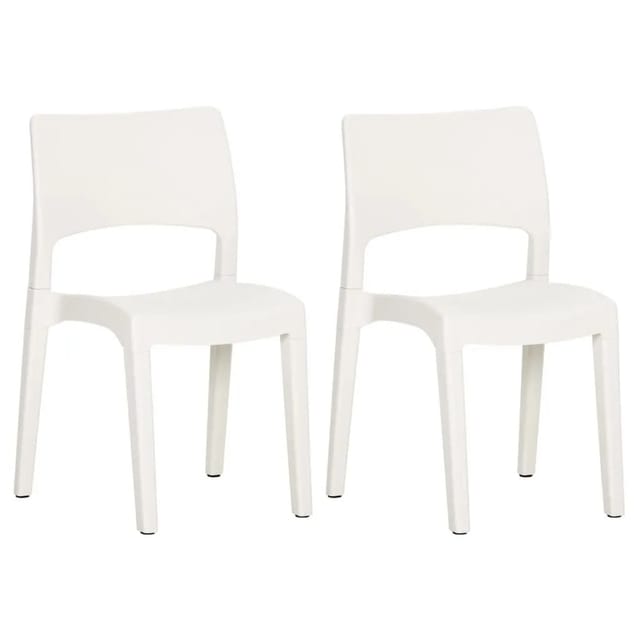 vidaXL Gartenstühle 2 Stk Weiß Polypropylen 317726