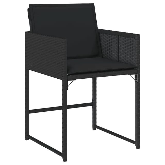 vidaXL Gartenstühle mit Kissen 4 Stk Schwarz Poly Rattan 4007476