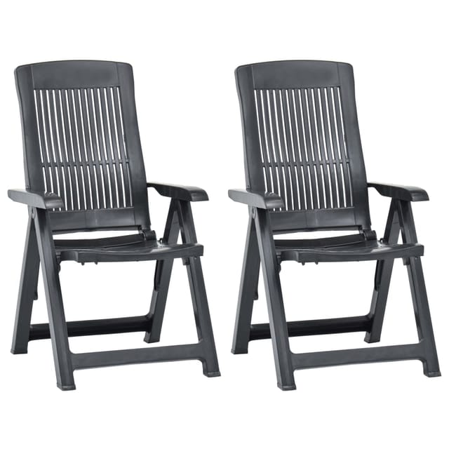 vidaXL Verstellbare Gartenstühle 2 Stk Kunststoff Anthrazit 48768