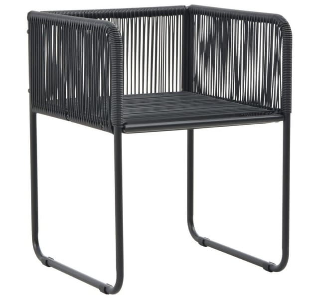 vidaXL Gartenstühle 6 Stk mit Kissen Poly Rattan Schwarz 313108