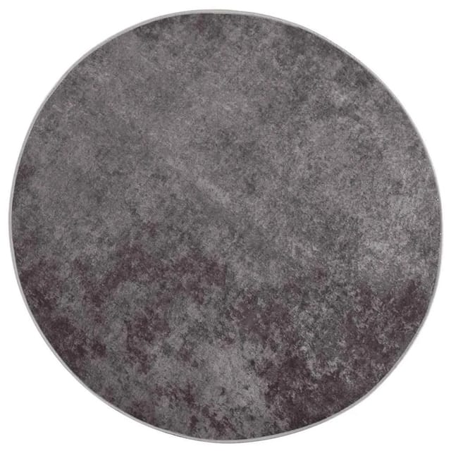 vidaXL Teppich Waschbar Grau φ120 cm Rutschfest 337963
