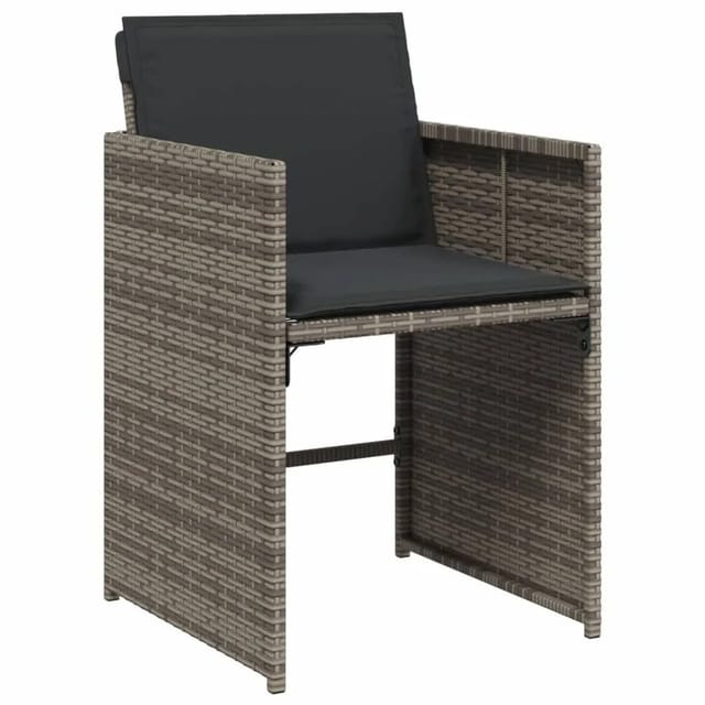 vidaXL Gartenstühle mit Kissen 4 Stk Grau Poly Rattan 4007457