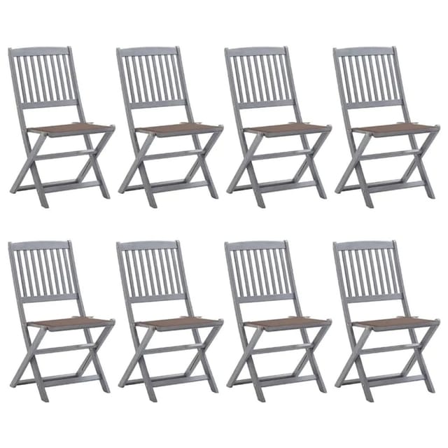 vidaXL Klappbare Gartenstühle 8 Stk mit Kissen Massivholz Akazie 3078298