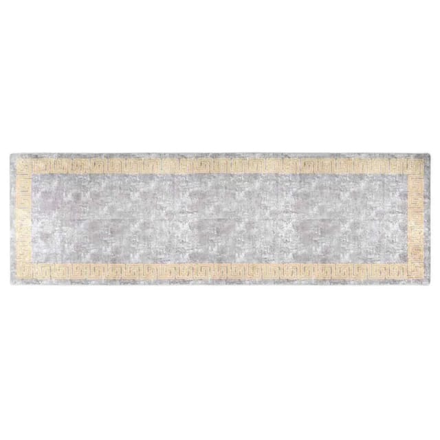 vidaXL Teppich Waschbar 80x300 cm Grau Rutschfest 337935