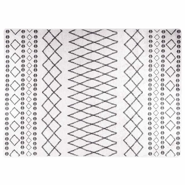 vidaXL Teppich Waschbar Schwarz und Weiß 120x180 cm Rutschfest 337972