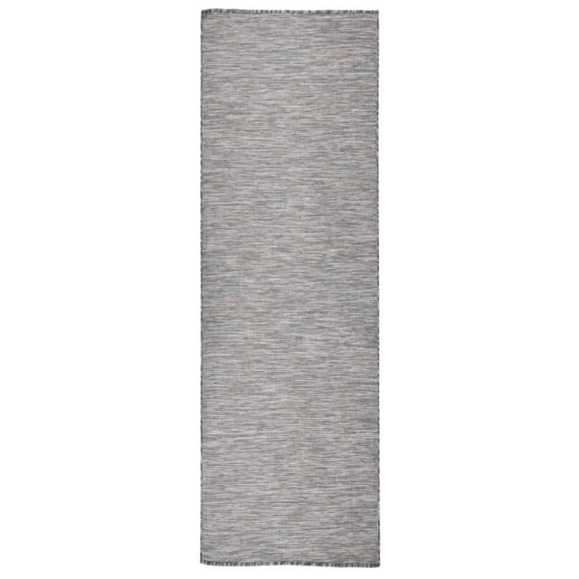 vidaXL Outdoor-Teppich Flachgewebe 80x250 cm Braun und Blau 340814