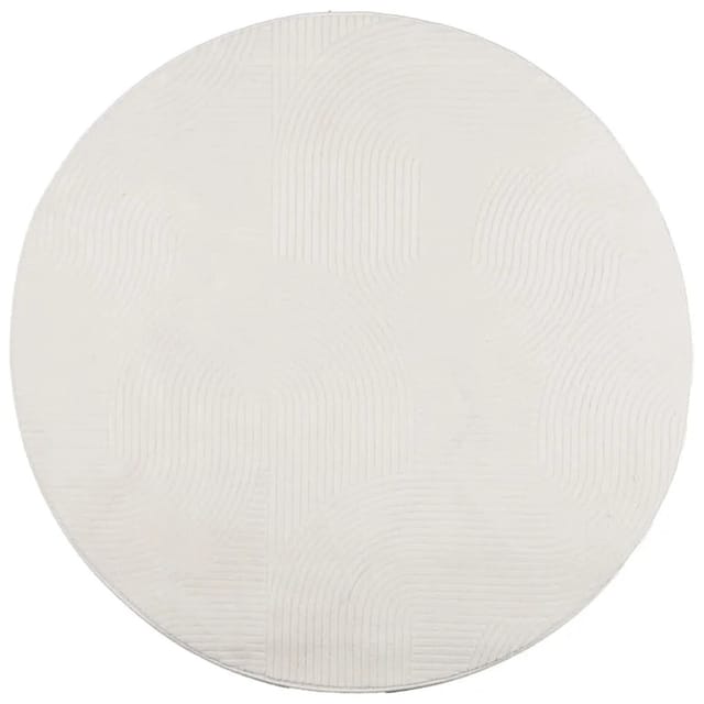 vidaXL Teppich IZA Kurzflor Skandinavischer Look Creme Ø 200 cm 375449