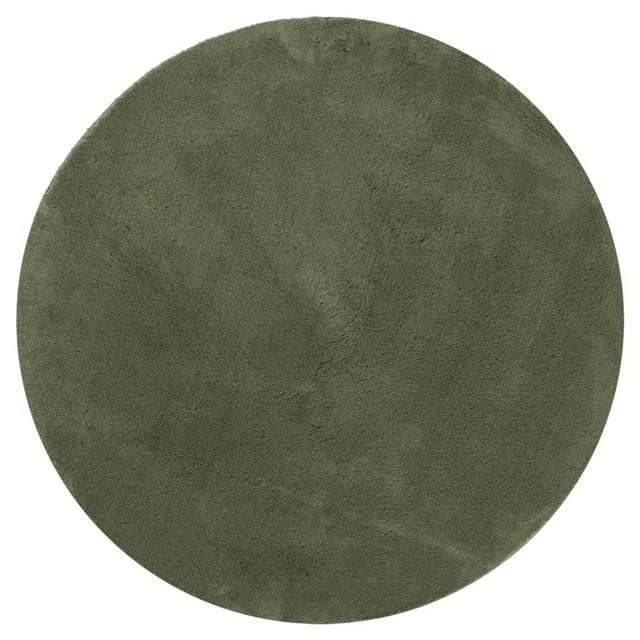 vidaXL Teppich HUARTE Kurzflor Weich und Waschbar Waldgrün Ø 80 cm 375103