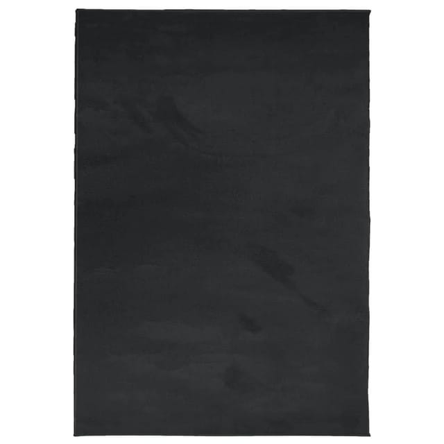 vidaXL Teppich OVIEDO Kurzflor Schwarz 140x200 cm 375557