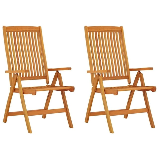 vidaXL Klappbare Gartenstühle 2 Stk Massivholz Eukalyptus 316069