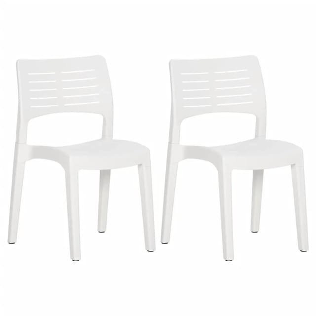 vidaXL Gartenstühle 2 Stk Weiß Polypropylen 317729