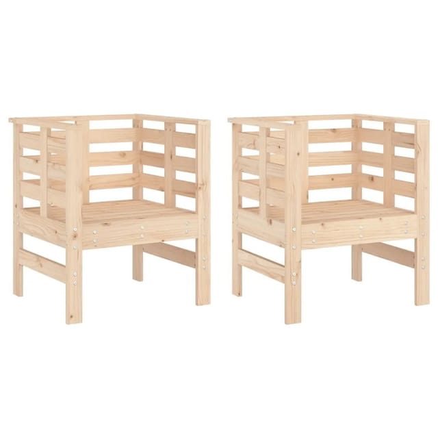 vidaXL Gartenstühle 2 Stk 61,5x53x71 cm Massivholz Kiefer 825128