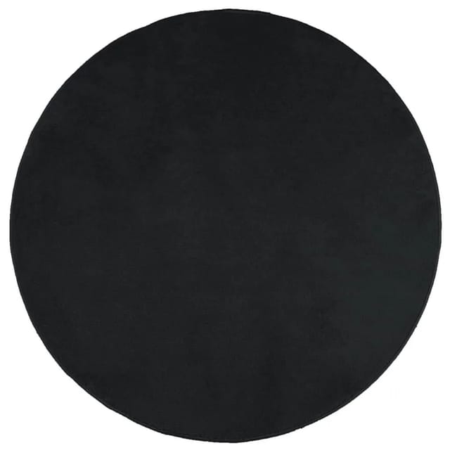 vidaXL Teppich OVIEDO Kurzflor Schwarz Ø 160 cm 375568