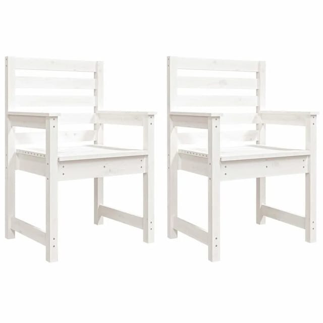 vidaXL Gartenstühle 2 Stk Weiß 60x48x91 cm Massivholz Kiefer 824054