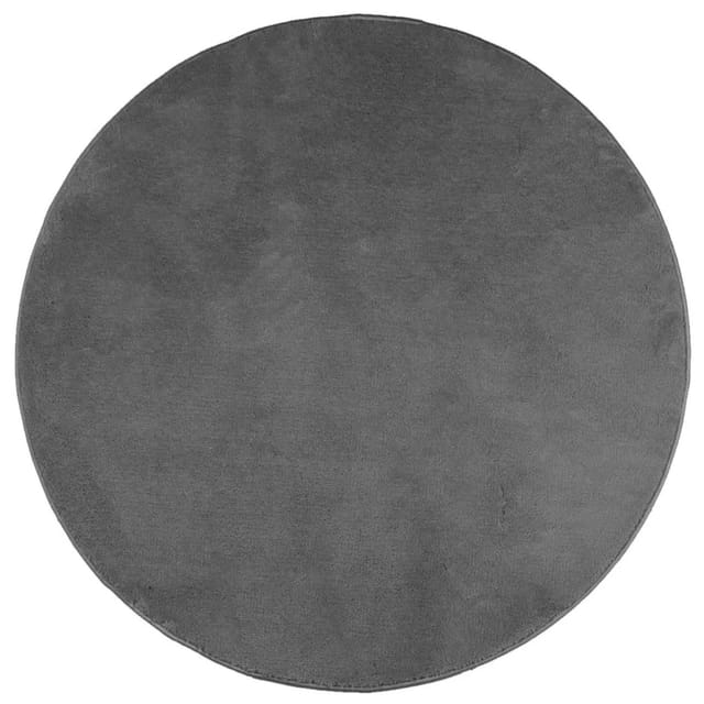 vidaXL Teppich OVIEDO Kurzflor Anthrazit Ø 200 cm 375481