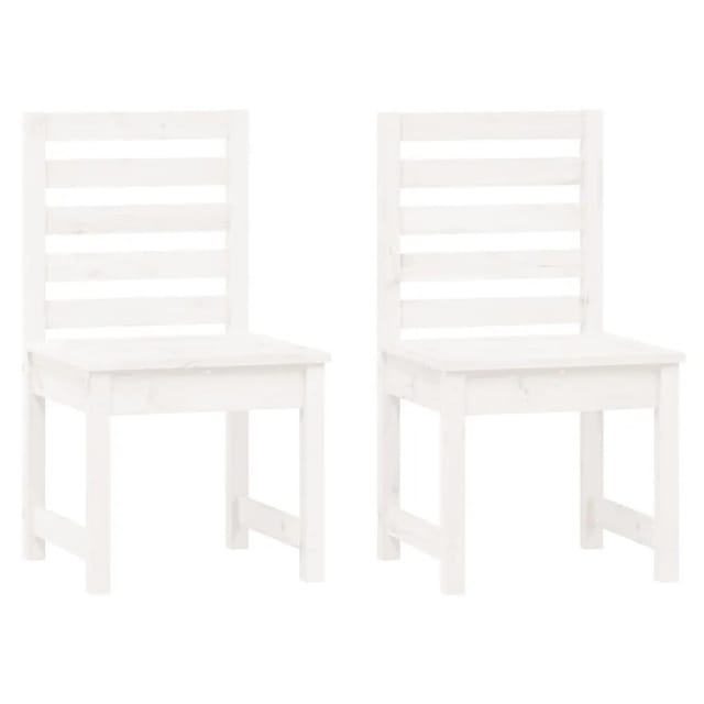 vidaXL Gartenstühle 2 Stk Weiß 50x48x91,5 cm Massivholz Kiefer 824026