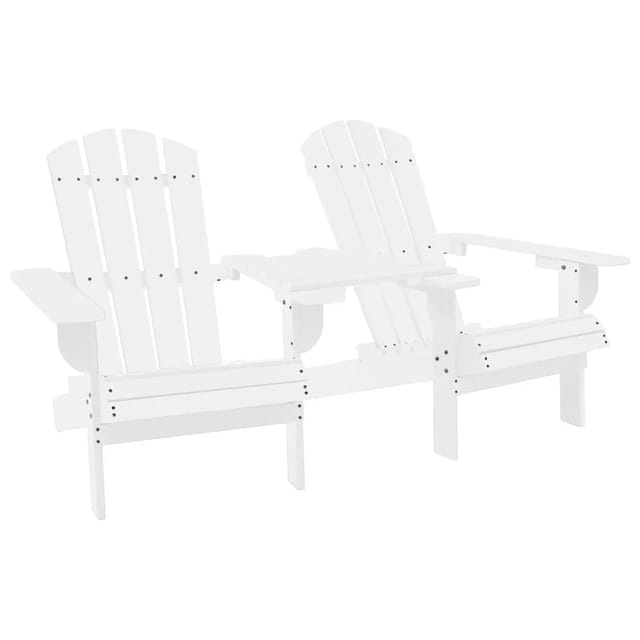 vidaXL Adirondack-Gartenstühle mit Tisch Massivholz Tanne Weiß 310067