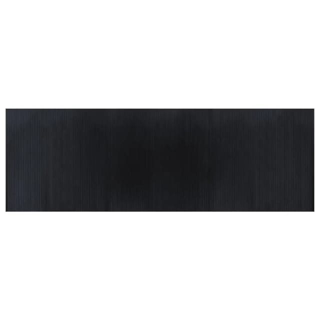 vidaXL Teppich Rechteckig Schwarz 100x300 cm Bambus 376810
