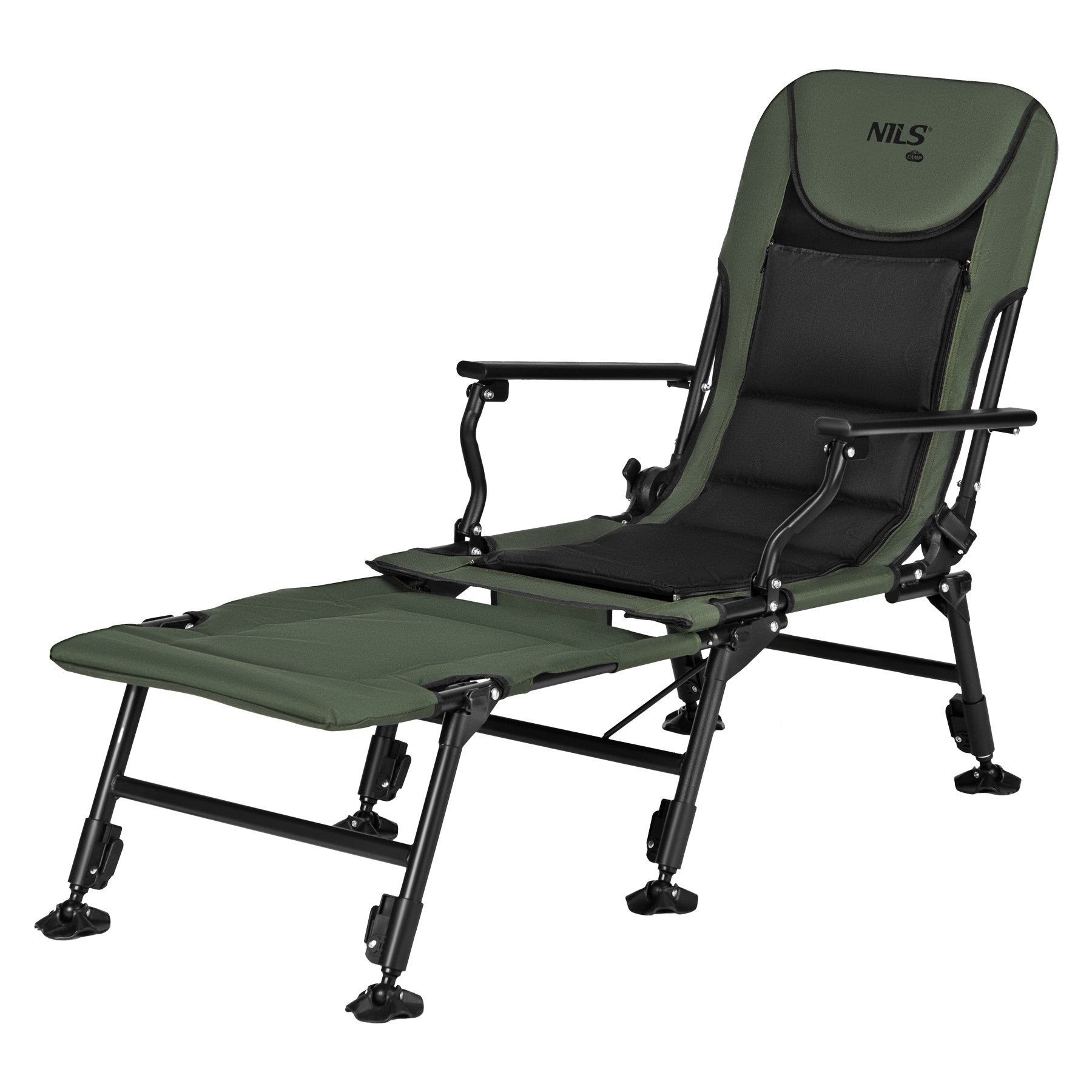 Fishing Chair With Footrest Adjustable Backrest 180 Kg 218525361