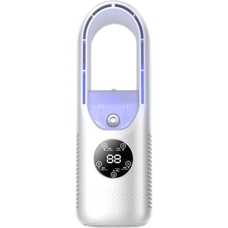 Turmventilator Mit Luftreiniger Und Luftbefeuchter, Rotorloser Ventilator, 3 Sekunden Kühlleistung, 6 Geschwindigkeitsstufen, Ultraleiser Usb-turmventilator, 100 Ml (weiß)
