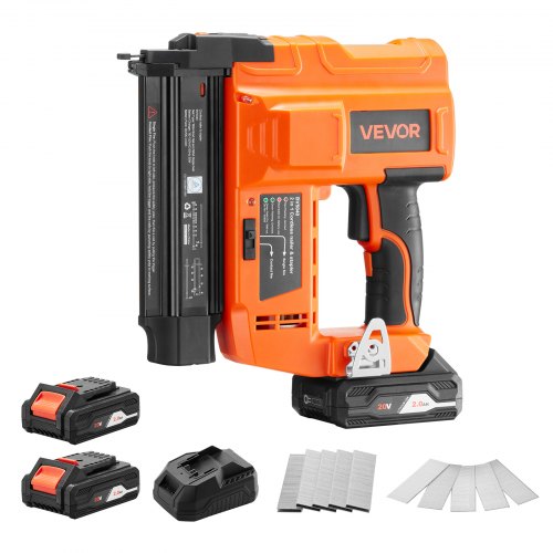 2 In 1 Akku-nagler 18 Gauge 20 V Akku-nagler Und Tacker, 100 Nägel/min, Mit 500 Nägeln & 500 Klammern & 2 Stk. 2,0 Ah Lithiumbatterie & Ladegerät, Für Heimwerkerarbeiten Holzbearbeitung