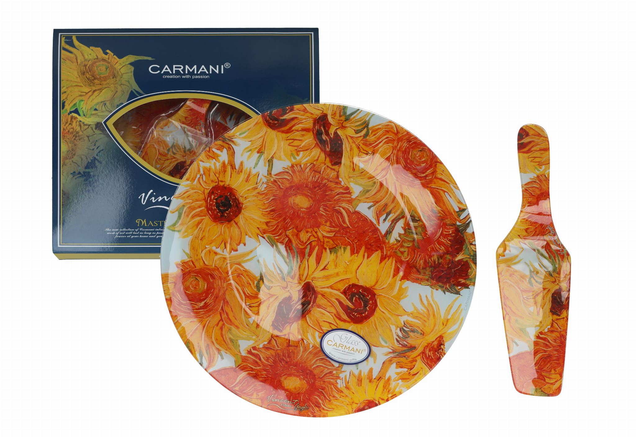 Carmani, Dekorativer Und Praktischer Teller Mit Spatel - Van Gogh/sonnenblumen