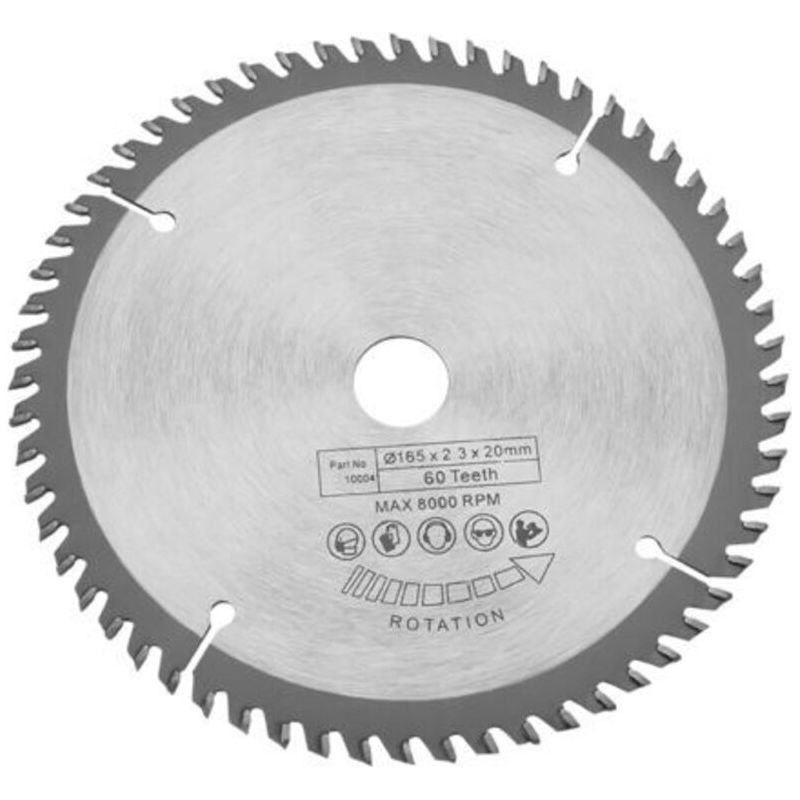 165 Mm Kreissägeblatt Mit 60 Zähnen Für Hartholz Und Metall. Aus Hardloy. 20 Mm Bohrungsdurchmesser. Sauberer Und Präziser Schnitt.