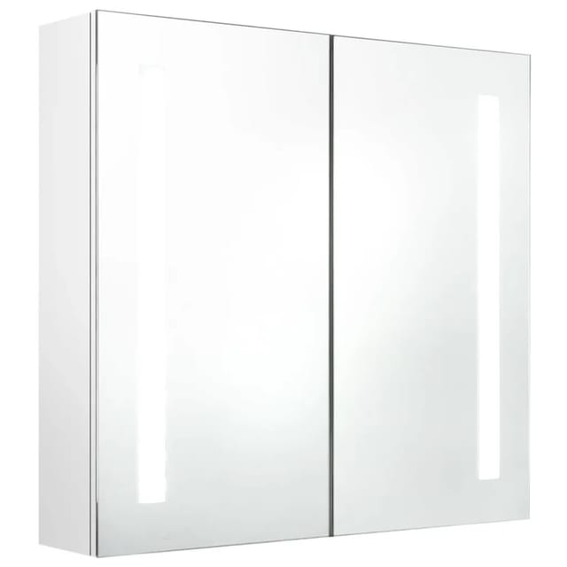 vidaXL LED-Spiegelschrank fürs Bad Glänzend Weiß 62x14x60 cm 326524