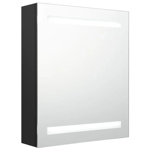 vidaXL LED-Bad-Spiegelschrank Schwarz 50x14x60 cm 326480