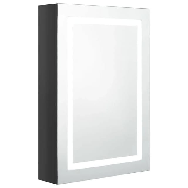 vidaXL LED-Spiegelschrank fürs Bad Glänzend Schwarz 50x13x70 cm 326489