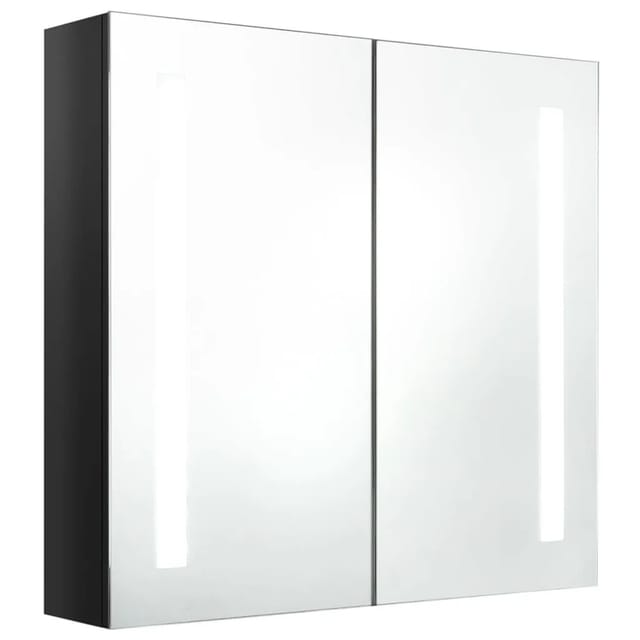 vidaXL LED-Spiegelschrank fürs Bad Glänzend Schwarz 62x14x60 cm 326519