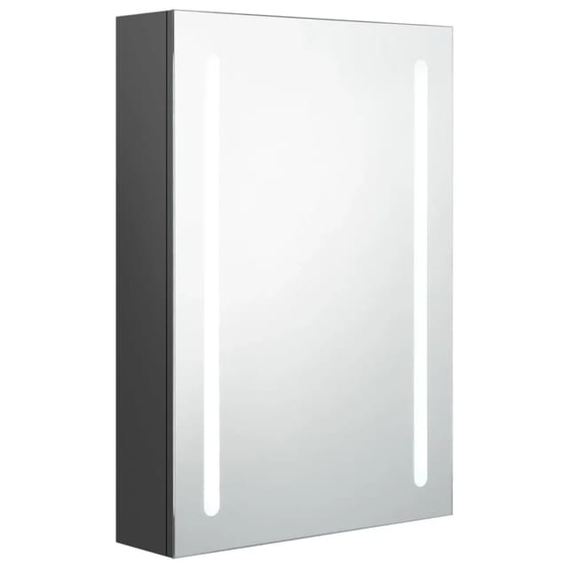 vidaXL LED-Bad-Spiegelschrank Grau 50x13x70 cm 326497